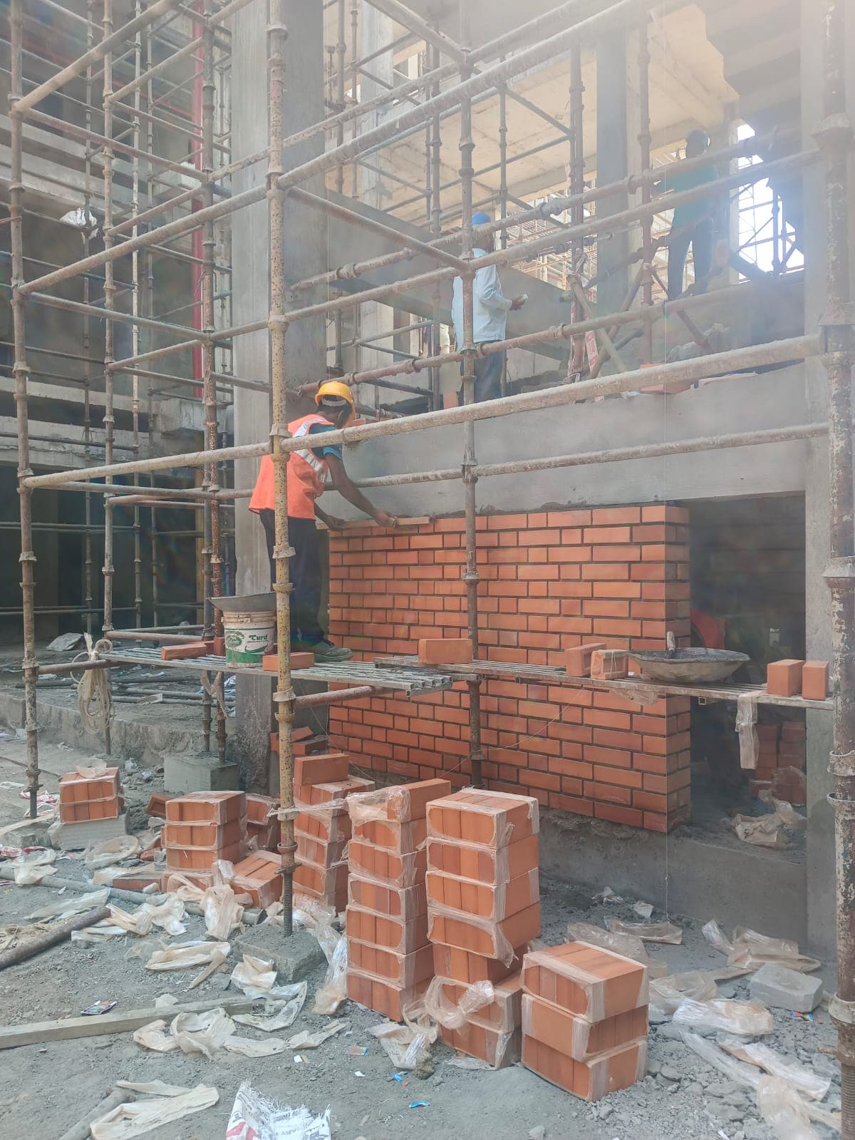 Stretcher Bond Partition Wall Under Stair Tower